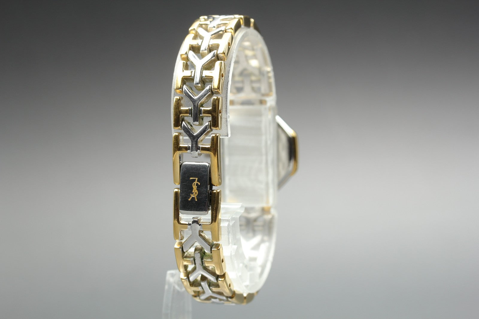 Near MINT Yves Saint Laurent 2200-241762 23mm Quartz Gold Octagon Women Vintage