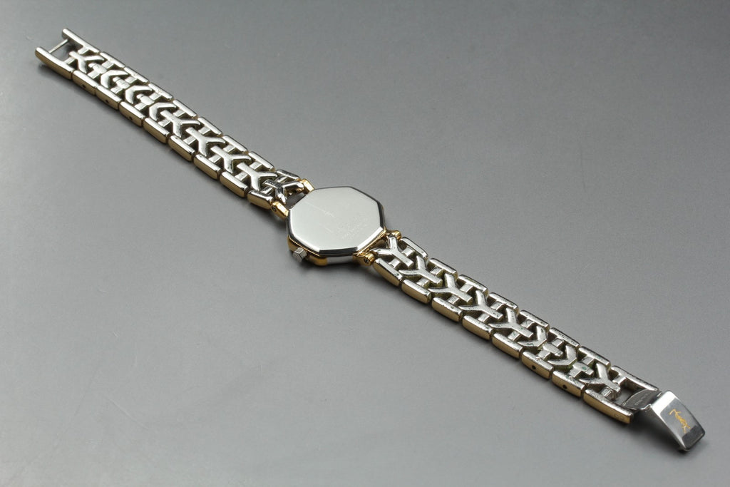 Near MINT Yves Saint Laurent 2200-241762 23mm Quartz Gold Octagon Women Vintage