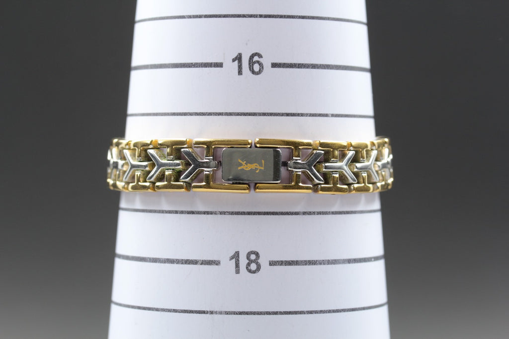 Near MINT Yves Saint Laurent 2200-241762 23mm Quartz Gold Octagon Women Vintage