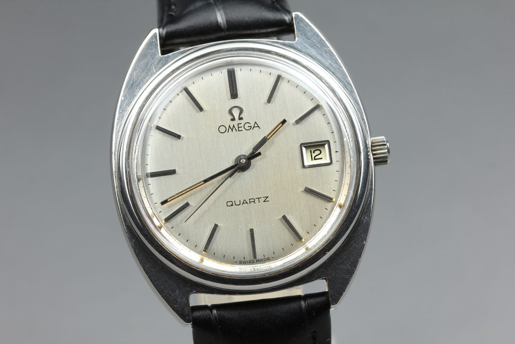 1979 Near MINT OMEGA 35mm 196.0121 Quartz Silver Dial Men's Watch Vintage