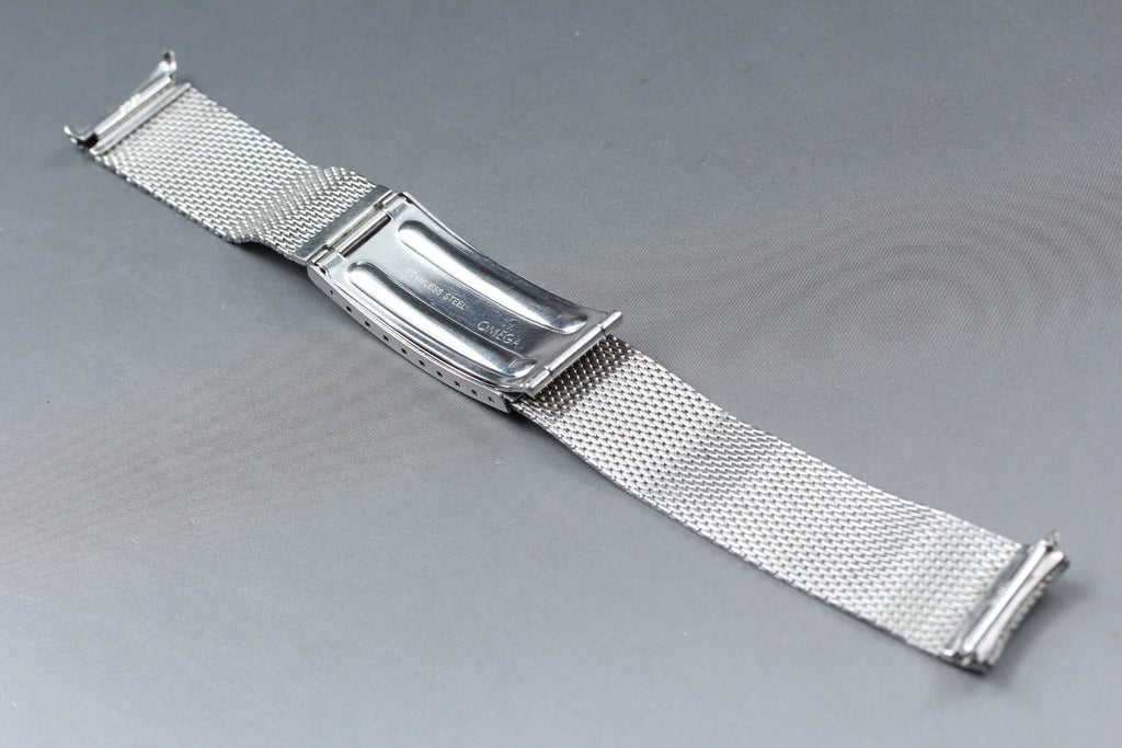 Near MINT OMEGA Milanese/Mesh Band 18mm Stainless Steel Silver Men's Vintage
