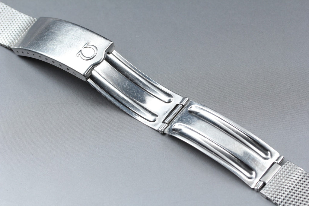 Near MINT OMEGA Milanese/Mesh Band 18mm Stainless Steel Silver Men's Vintage
