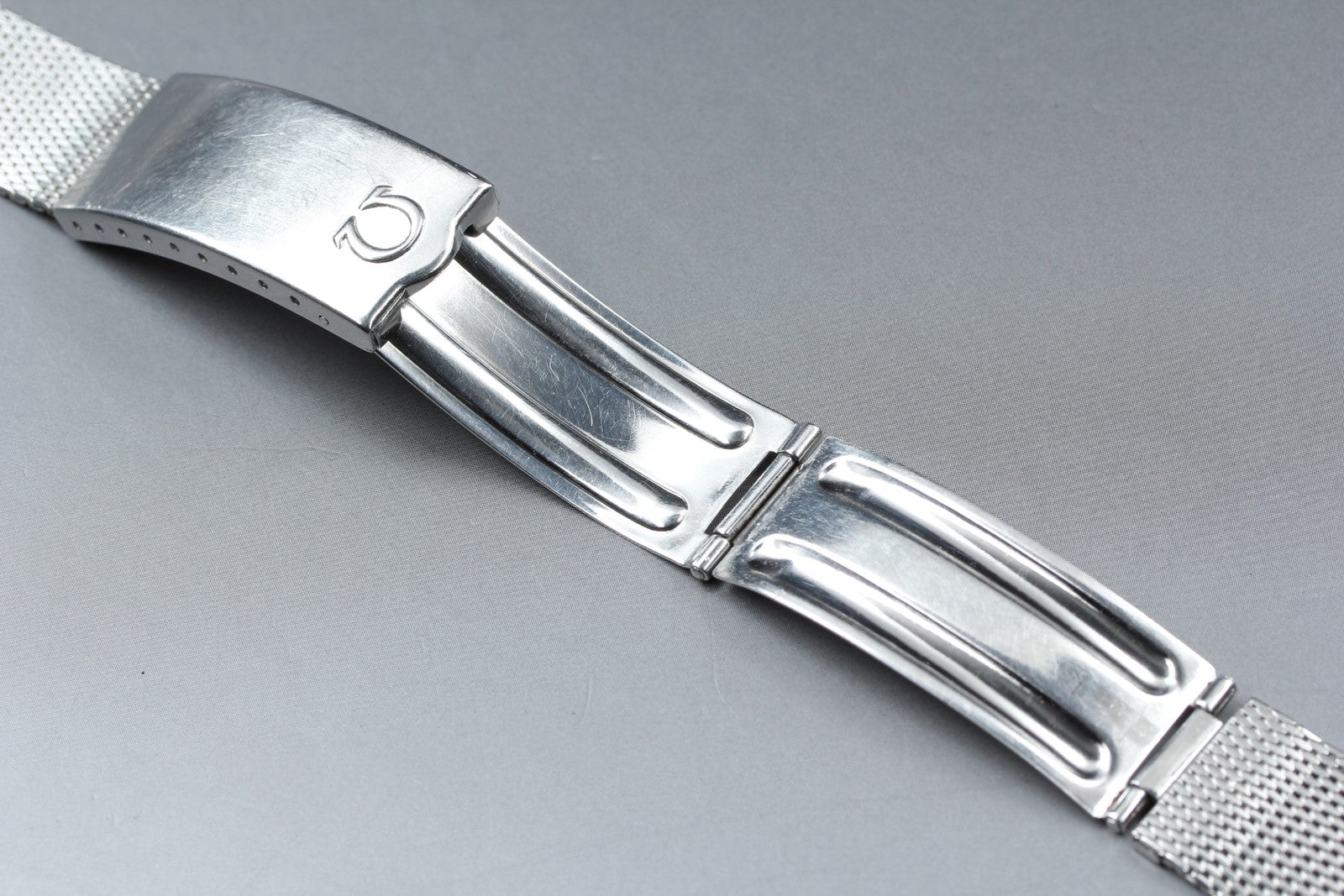 Near MINT OMEGA Milanese/Mesh Band 18mm Stainless Steel Silver Men's Vintage
