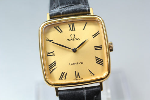1974 Near MINT OMEGA Geneve 27mm 511.0415 Manual Wind Gold Roman Women's Vintage