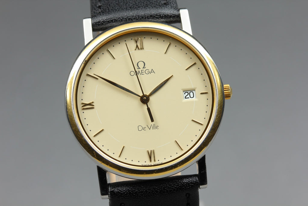 1993 Near MINT OMEGA De Ville 32mm 196.2430 Quartz Roman Dial Men's Vintage