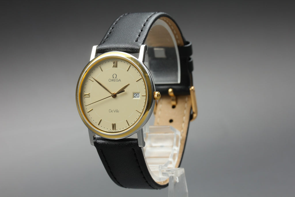 1993 Near MINT OMEGA De Ville 32mm 196.2430 Quartz Roman Dial Men's Vintage