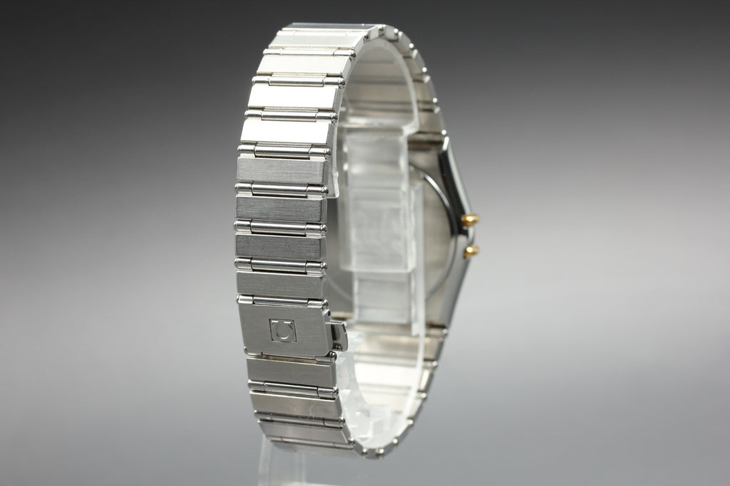 Near MINT OMEGA Constellation 32mm 396.1070 Quartz 18k Bezel Gold Men's Vintage