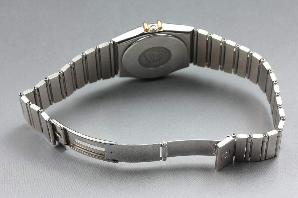 Near MINT OMEGA Constellation 32mm 396.1070 Quartz 18k Bezel Gold Men's Vintage