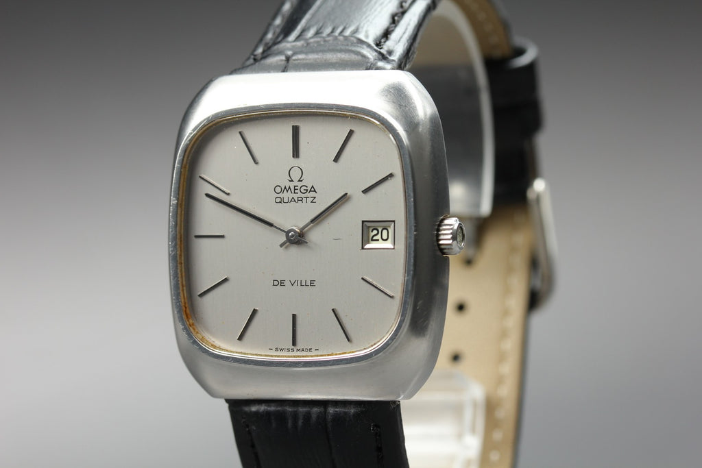 1973 Near MINT OMEGA De Ville 33mm 192.0030 Quartz Silver Dial Men's Vintage