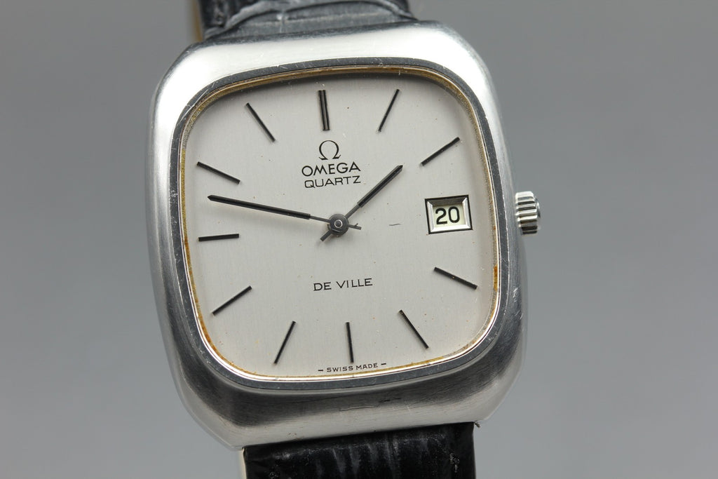 1973 Near MINT OMEGA De Ville 33mm 192.0030 Quartz Silver Dial Men's Vintage