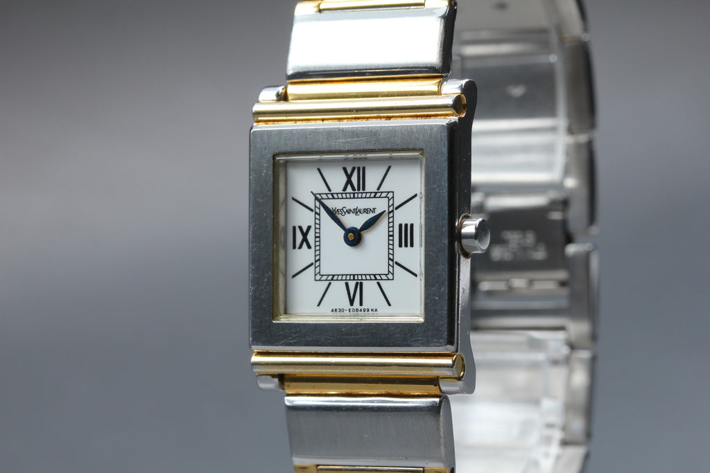 Yves Saint Laurent 4625-E68621 23mm Quartz White Roman Dial Women Vintage Exc+5