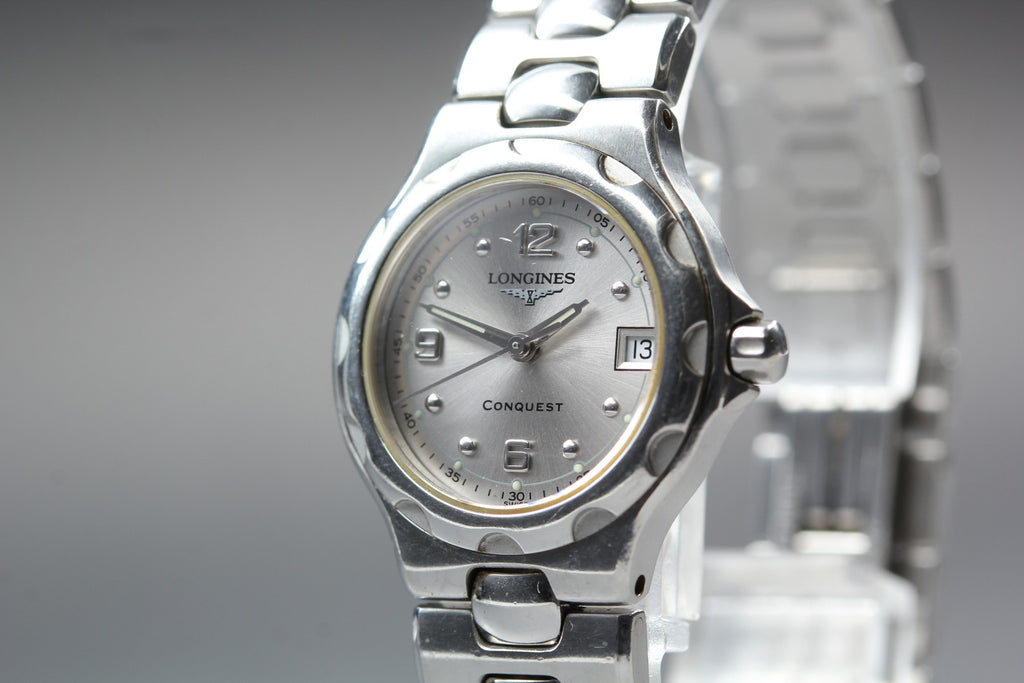 Near MINT LONGINES Conquest 25mm L1.131.4 Quartz Silver Dial Women's Vintage