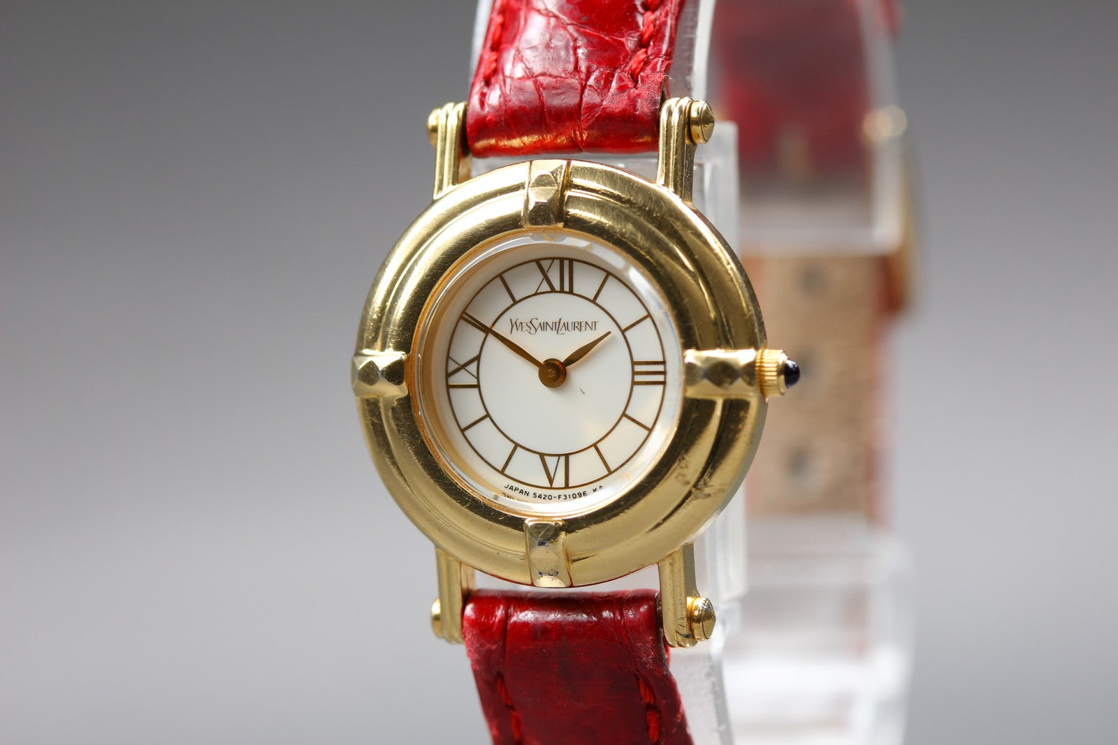Yves Saint Laurent 5420-F46649 23mm White Roman Quartz Women's Vintage Exc+5
