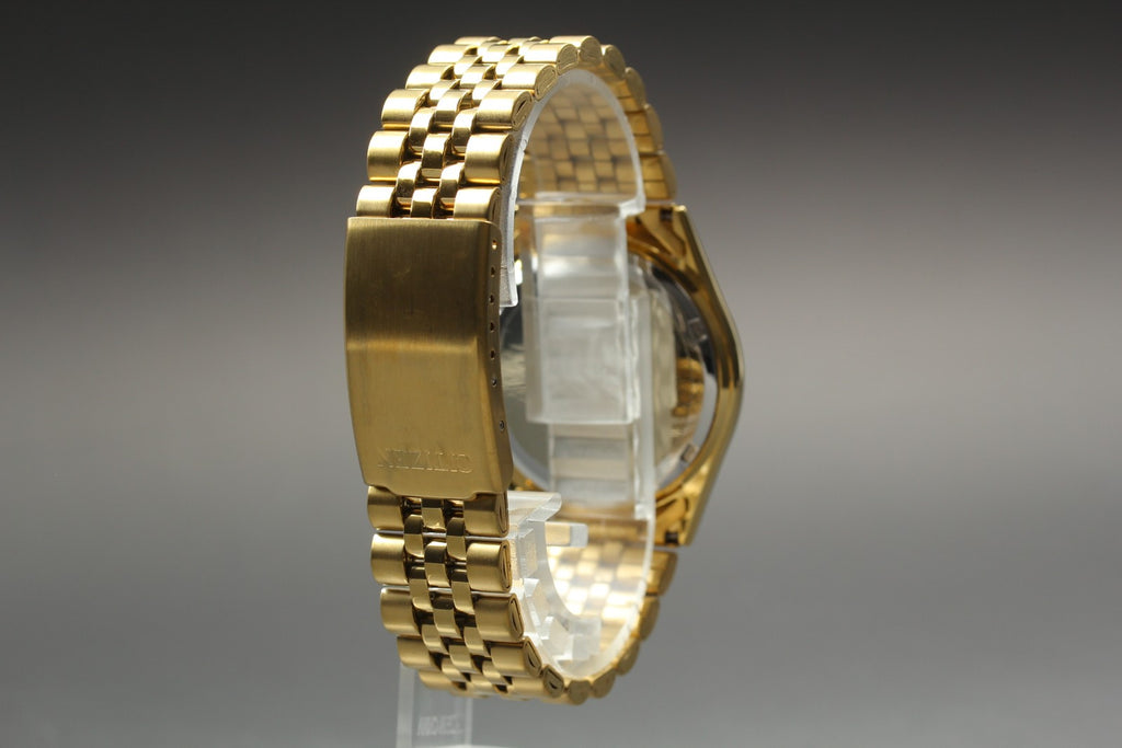 Full Set Top MINT CITIZEN CQ President 35mm 6100-S96401 Quartz Gold Men Vintage