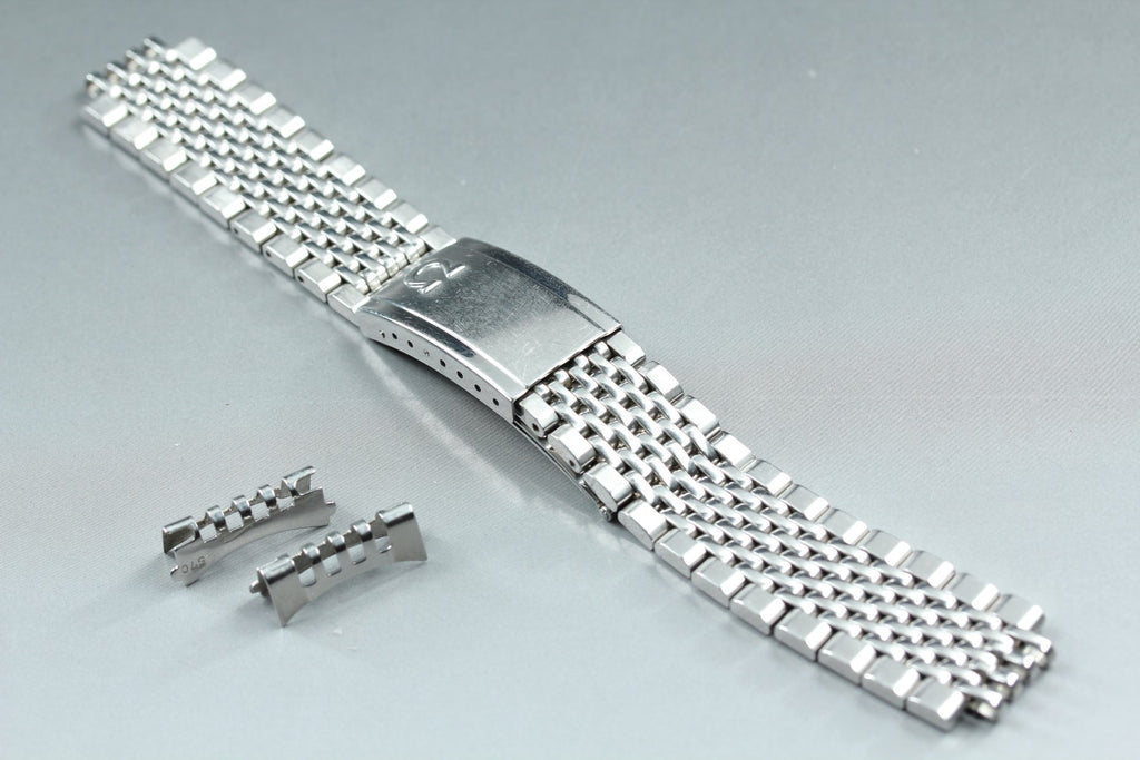 Near MINT OMEGA Beads of Rice Bracelet FF570/1037 18mm Silver Men's Vintage