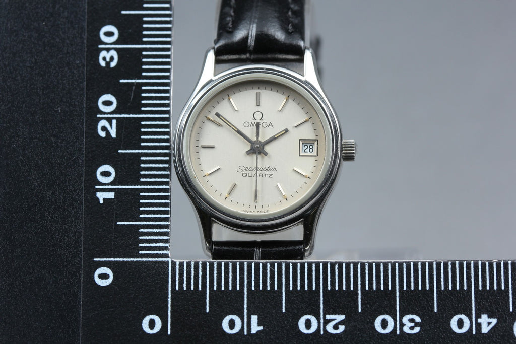 1983 OMEGA Seamaster 23mm 596.0044 Quartz Silver Dial Women's Vintage Exc+5