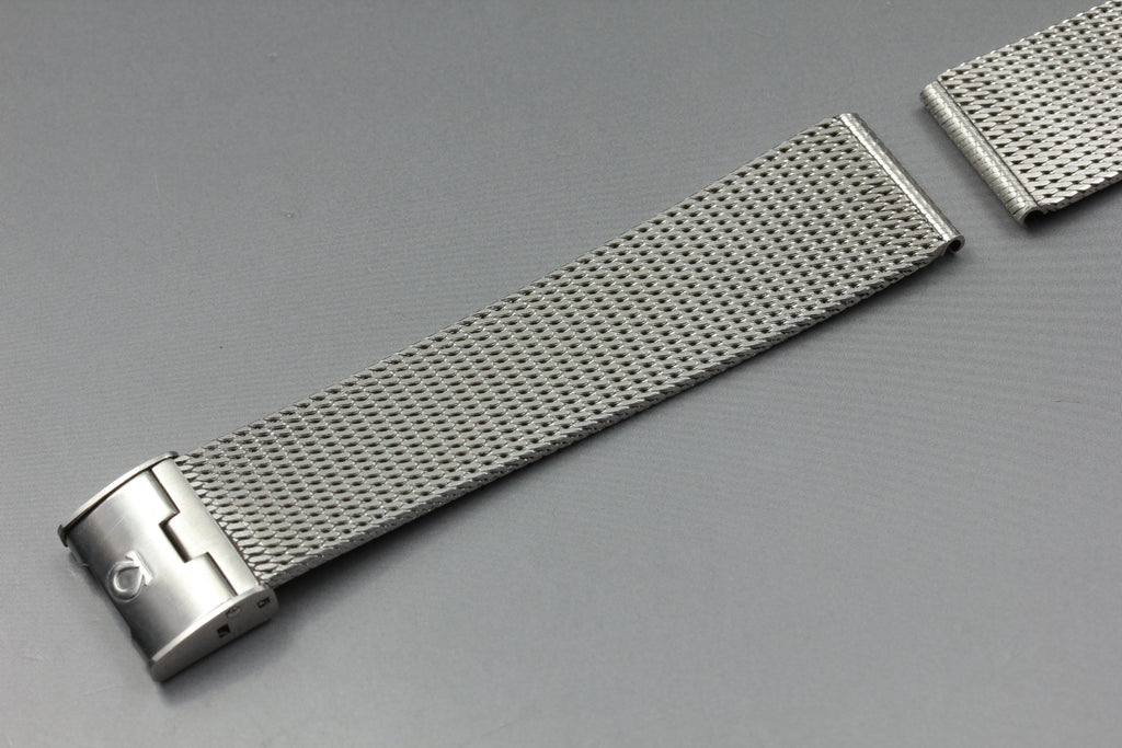 Near MINT OMEGA Milanese/Mesh Band 2039 18mm Stainless steel Silver Men Vintage