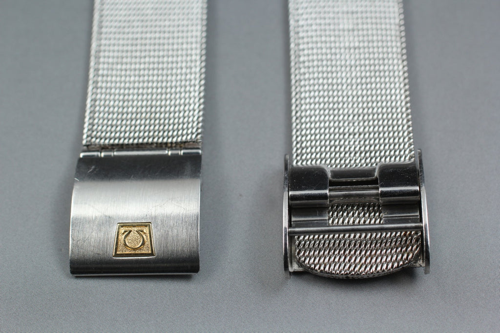 Near MINT OMEGA Milanese/Mesh Band 2058 18mm Stainless Steel Silver Men Vintage