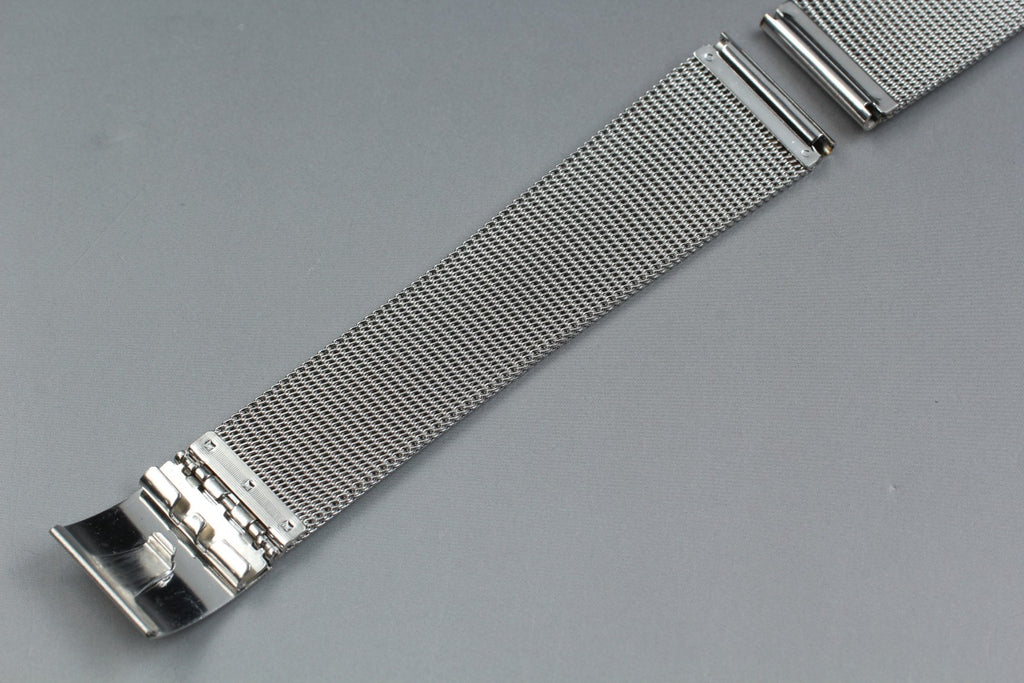 Near MINT OMEGA Milanese/Mesh Band 2058 18mm Stainless Steel Silver Men Vintage