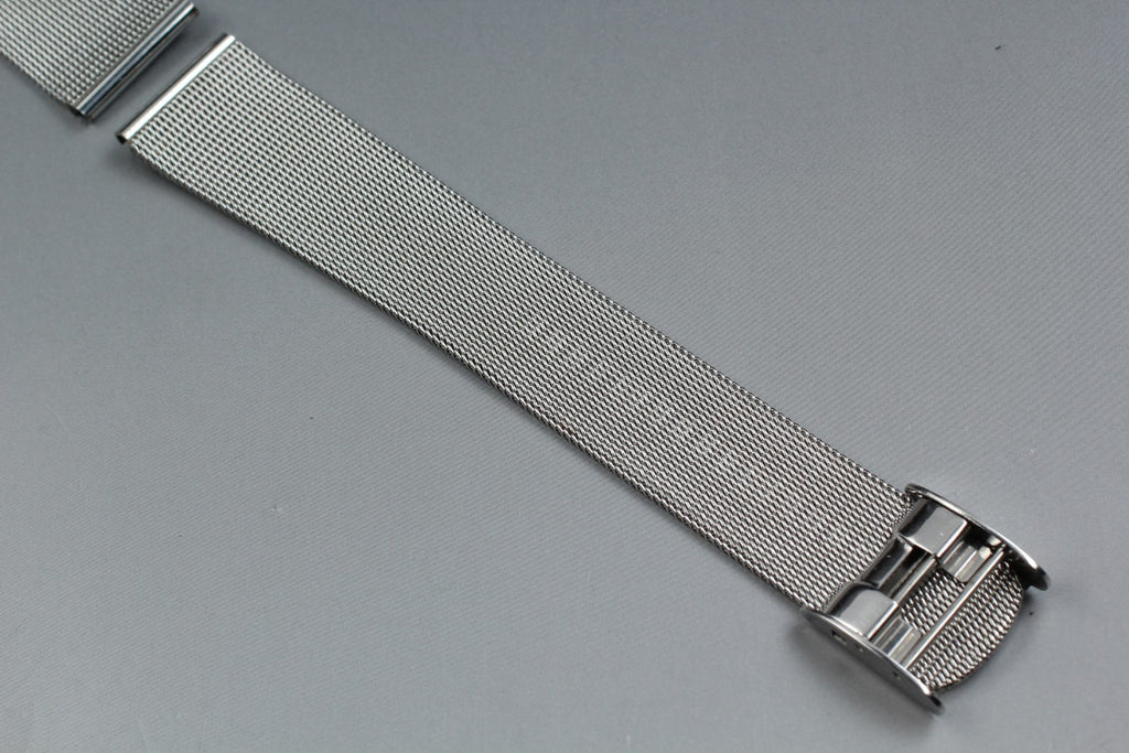 Near MINT OMEGA Milanese/Mesh Band 2058 18mm Stainless Steel Silver Men Vintage