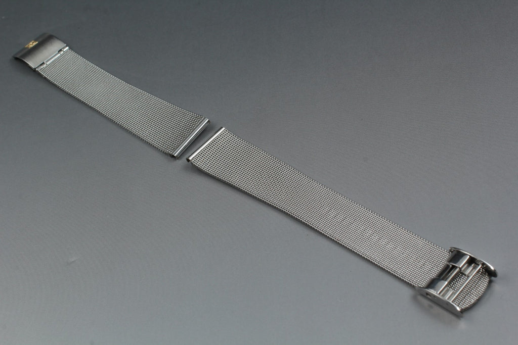 Near MINT OMEGA Milanese/Mesh Band 2058 18mm Stainless Steel Silver Men Vintage