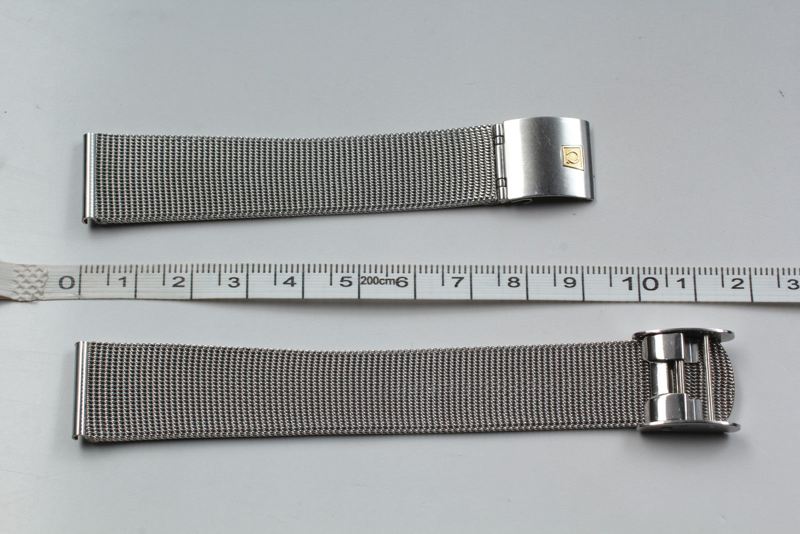 Near MINT OMEGA Milanese/Mesh Band 2058 18mm Stainless Steel Silver Men Vintage