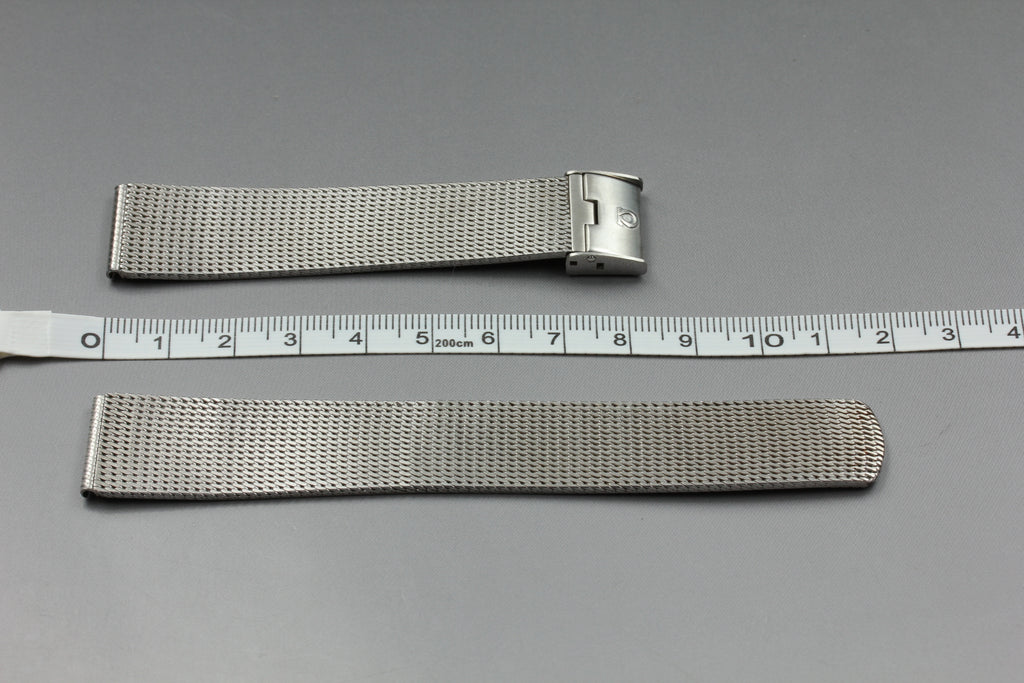 Near MINT OMEGA Milanese/Mesh Band 2039 18mm Stainless steel Silver Men Vintage