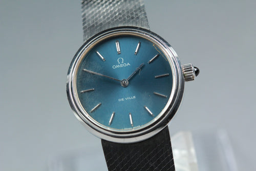 1976 OMEGA De Ville 26mm 511.0537 Manual Navy Dial Women's Watch Vintage Exc+5