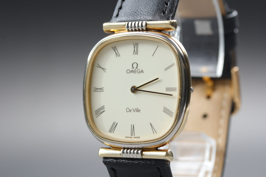 1983 OMEGA De Ville 31mm 191.0171 Quartz White Roman Dial Men's Vintage Exc+5