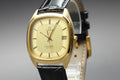 1981 MINT OMEGA Seamaster 34mm 196.0218 Quartz Gold Dial Men's Watch Vintage