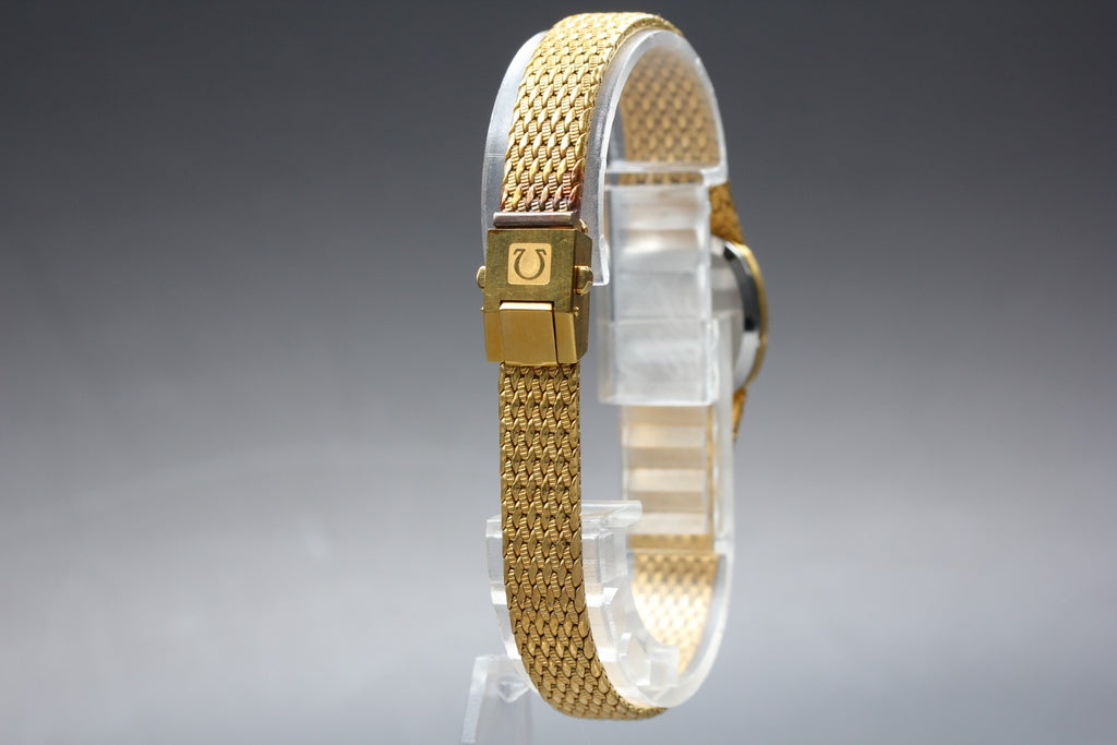 1981 Near MINT OMEGA De Ville 20mm 591.156 Quartz Gold Dial Women's Vintage