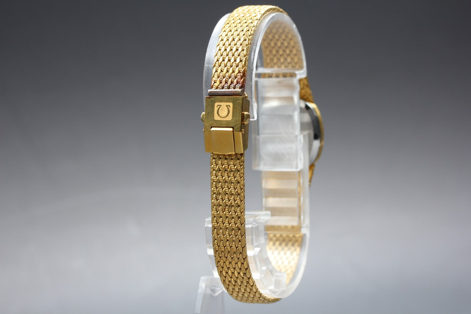 1981 Near MINT OMEGA De Ville 20mm 591.156 Quartz Gold Dial Women's Vintage