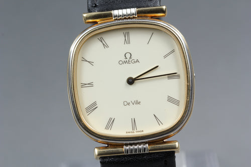 1983 OMEGA De Ville 31mm 191.0171 Quartz White Roman Dial Men's Vintage Exc+5