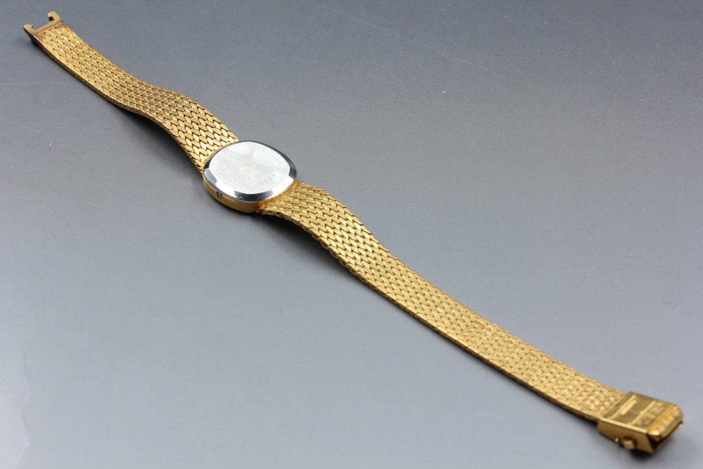 1981 Near MINT OMEGA De Ville 20mm 591.156 Quartz Gold Dial Women's Vintage