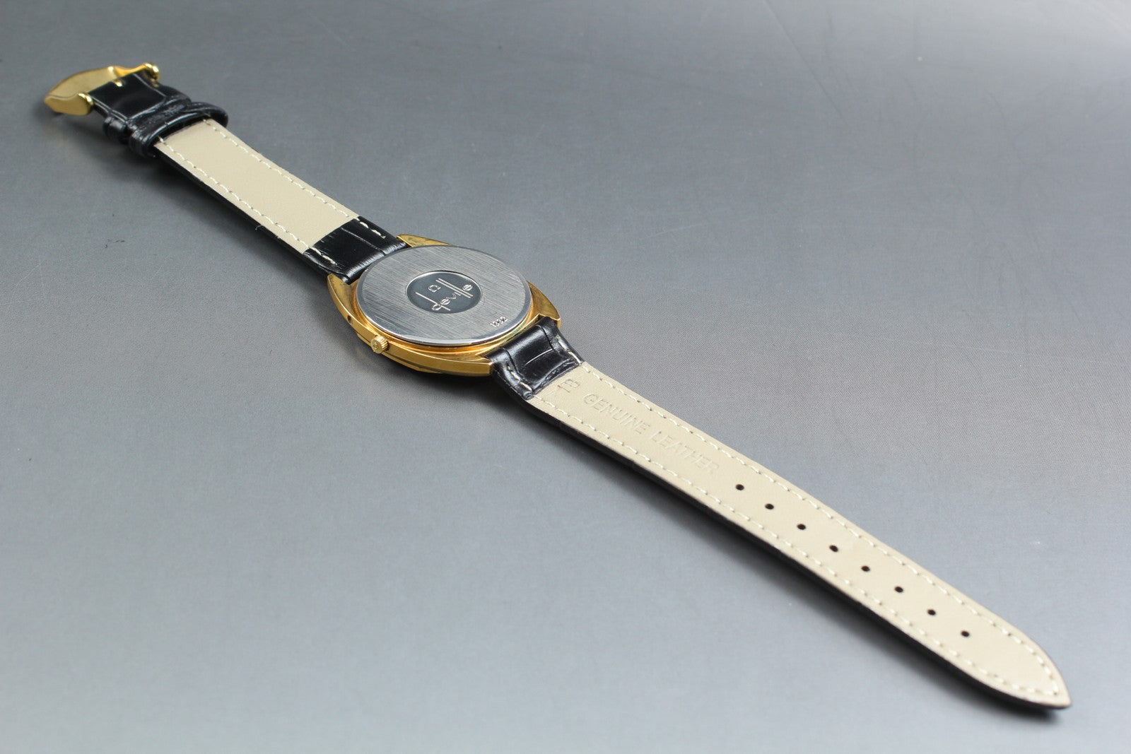 1980 Near MINT OMEGA De Ville 34mm 196.0144 Quartz Gold Dial Men's Watch Vintage