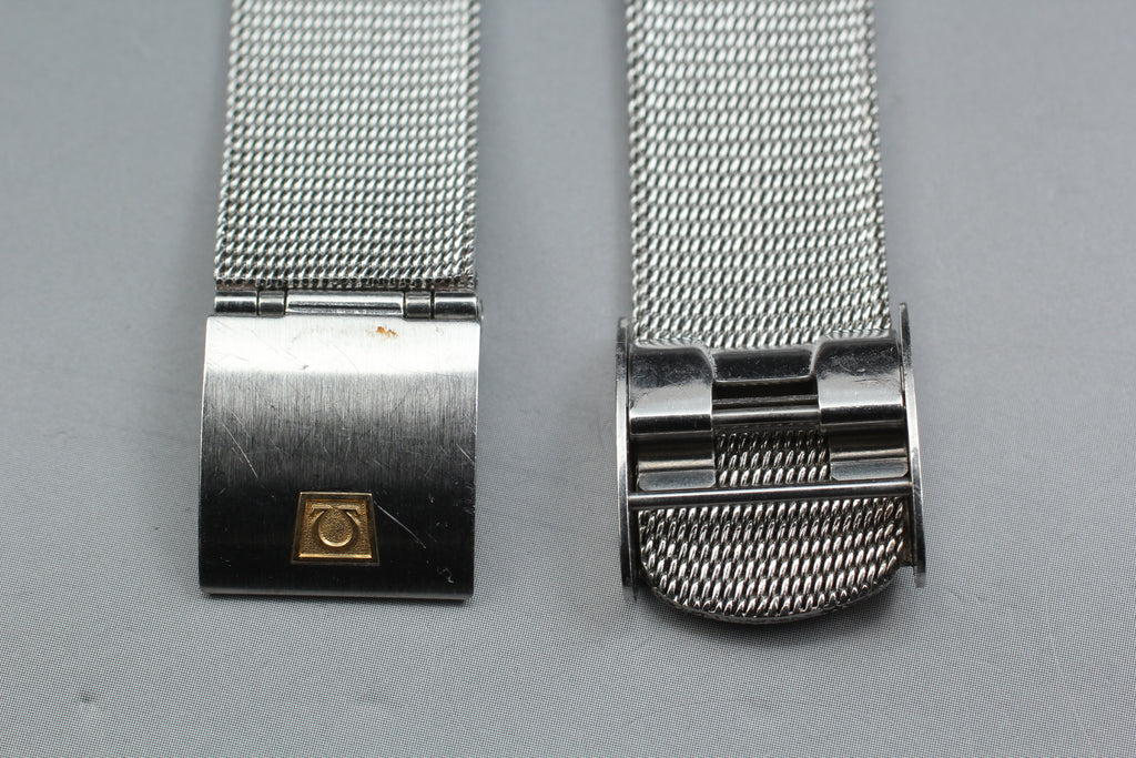 Near MINT OMEGA Milanese/Mesh Band 2057 18mm Stainless Bracelet Men's Vintage