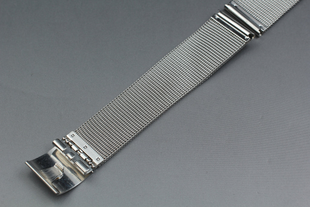 Near MINT OMEGA Milanese/Mesh Band 2057 18mm Stainless Bracelet Men's Vintage