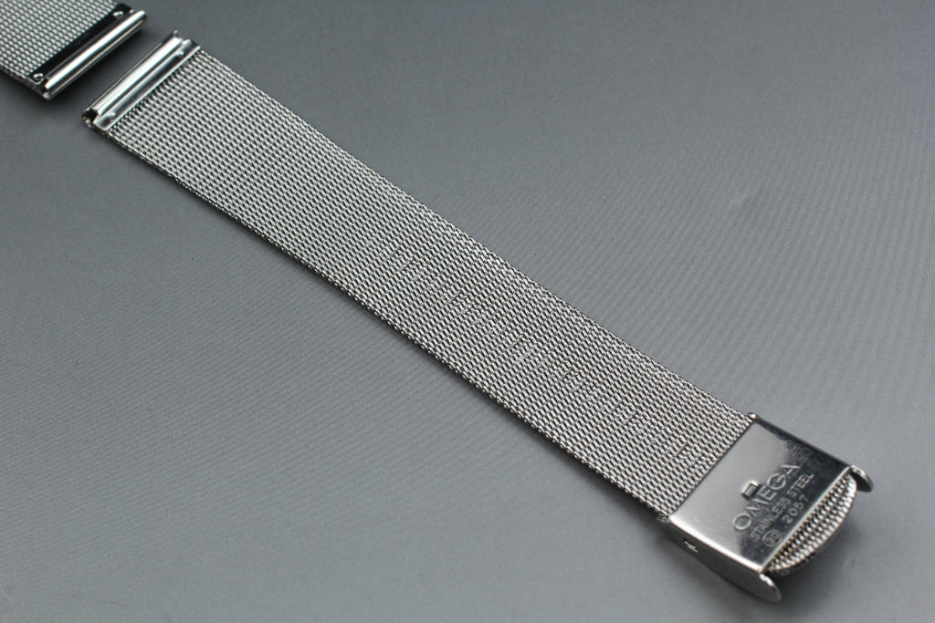 Near MINT OMEGA Milanese/Mesh Band 2057 18mm Stainless Bracelet Men's Vintage