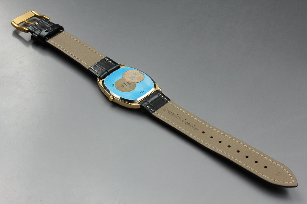 1980 Top MINT OMEGA De Ville 33mm 192.0046 Quartz Gold Dial Men's Watch Vintage