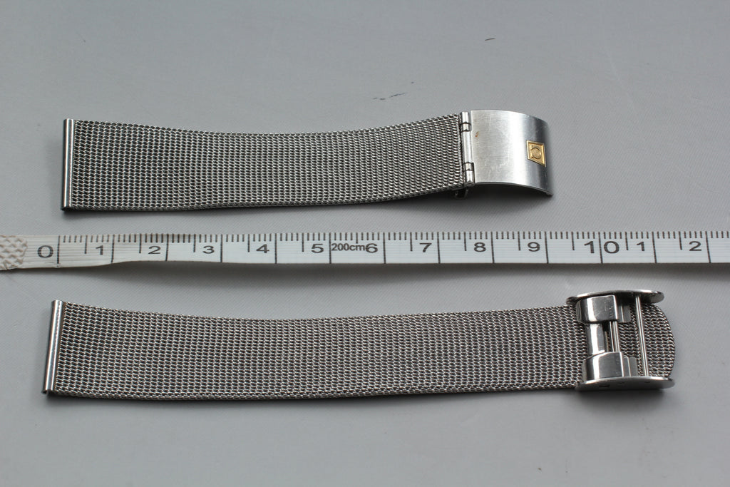 Near MINT OMEGA Milanese/Mesh Band 2057 18mm Stainless Bracelet Men's Vintage