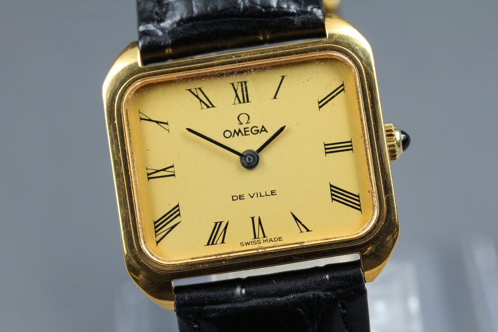 1978 Near MINT OMEGA De Ville 28mm 511.0504 Manual Gold Roman Dial Women Vintage