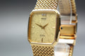 1984 Near MINT SEIKO Dolce 27mm 9521-5210 Quartz Gold 2P Diamond Men's Vintage