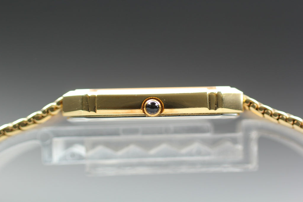 1984 Near MINT SEIKO Dolce 27mm 9521-5210 Quartz Gold 2P Diamond Men's Vintage
