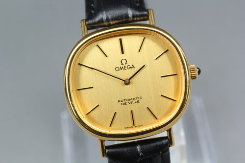 1973 Near MINT OMEGA De Ville 32mm 151.777 Automatic Gold Dial Men's Vintage