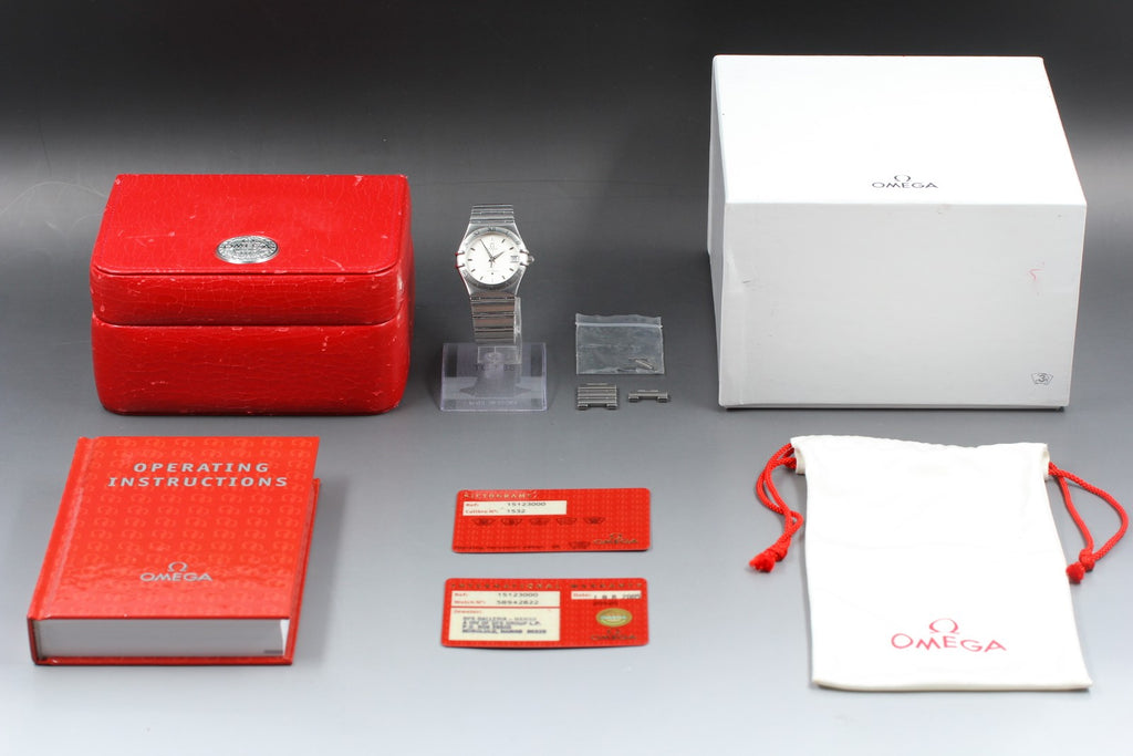 Full Set 1998 Near MINT OMEGA Constellation 33mm 396.1201 Quartz Men's Vintage