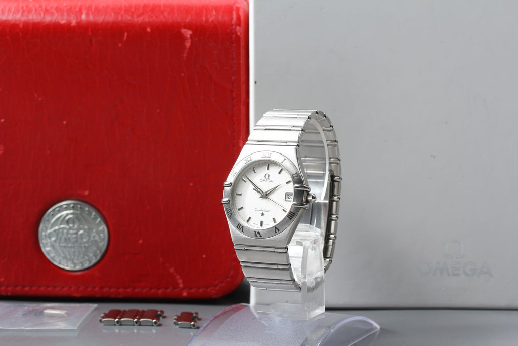 Full Set 1998 Near MINT OMEGA Constellation 33mm 396.1201 Quartz Men's Vintage