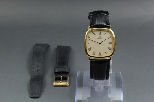 1988 Near MINT OMEGA De Ville 30mm 195.0077.2 Quartz Roman Dial Men's Vintage