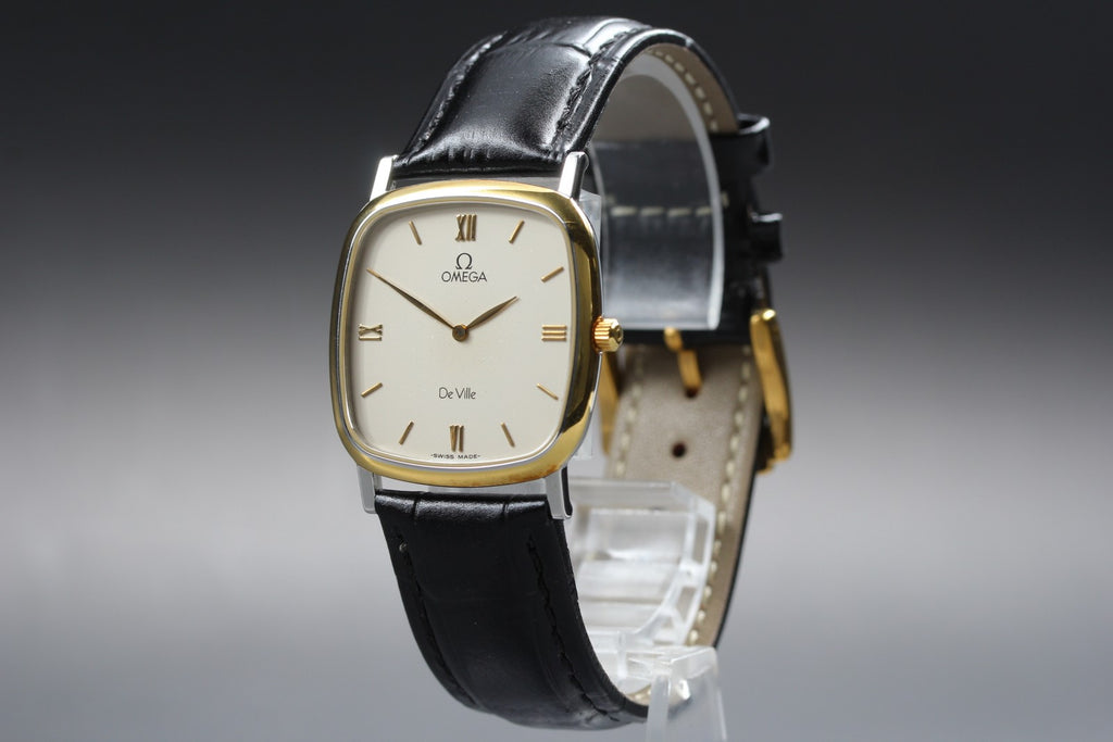 1996 Near MINT OMEGA De Ville 30mm 195.3378 Quartz Roman Dial Men's Vintage
