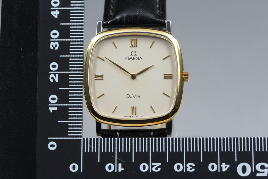 1996 Near MINT OMEGA De Ville 30mm 195.3378 Quartz Roman Dial Men's Vintage