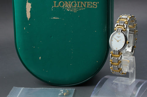 Full Set/Near MINT LONGINES L6.202.3 20mm Quartz White Roman Dial Women Vintage